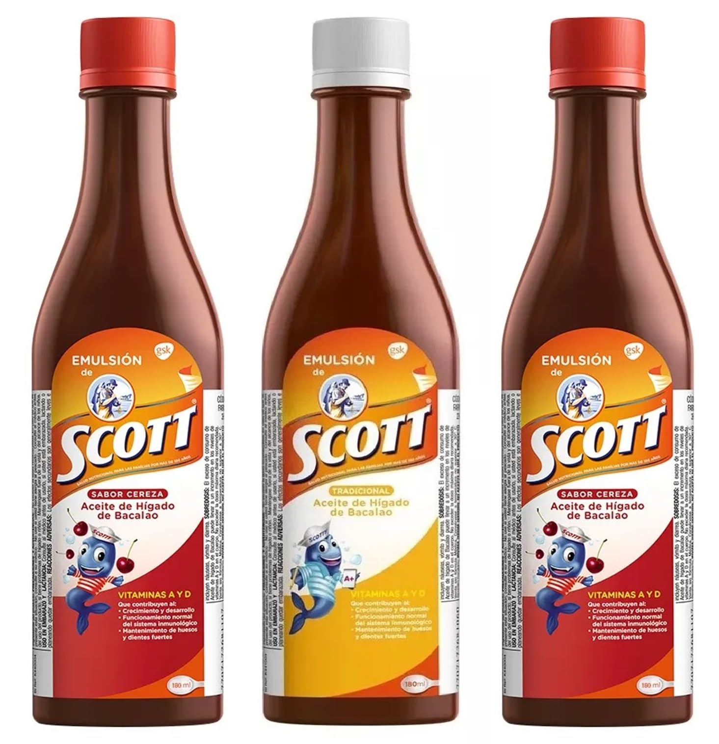 Scott's Emulsion Bundle (Traditional and Cherry Flavor, 540 mL Total)