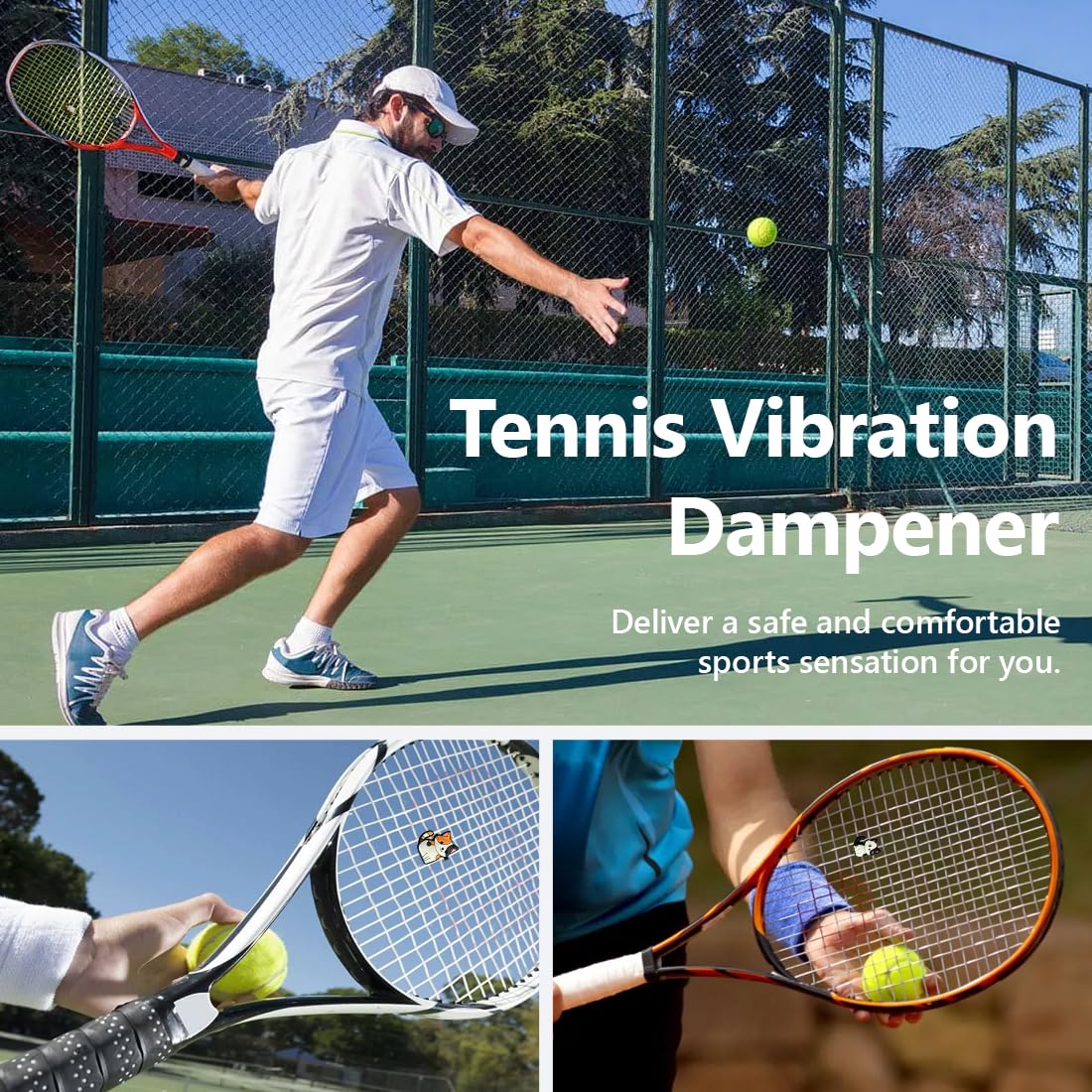 Ammortizzatori per Racchette da Tennis in Silicone Antivibrazione 6 Pezzi