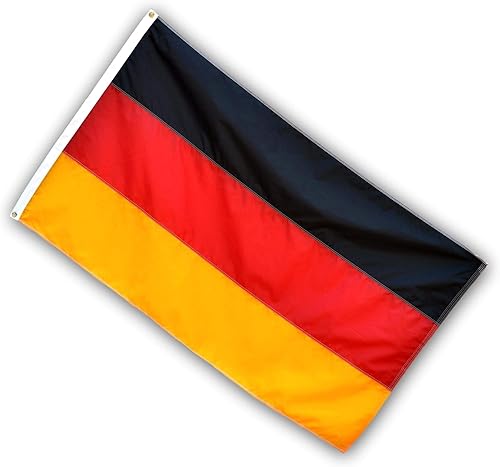 US Flag Factory - Bandera alemana de Alemania (rayas cosidas, ojales) - Nylon SolarMax para exteriores - 100% fabricado en Estados Unidos - Calidad