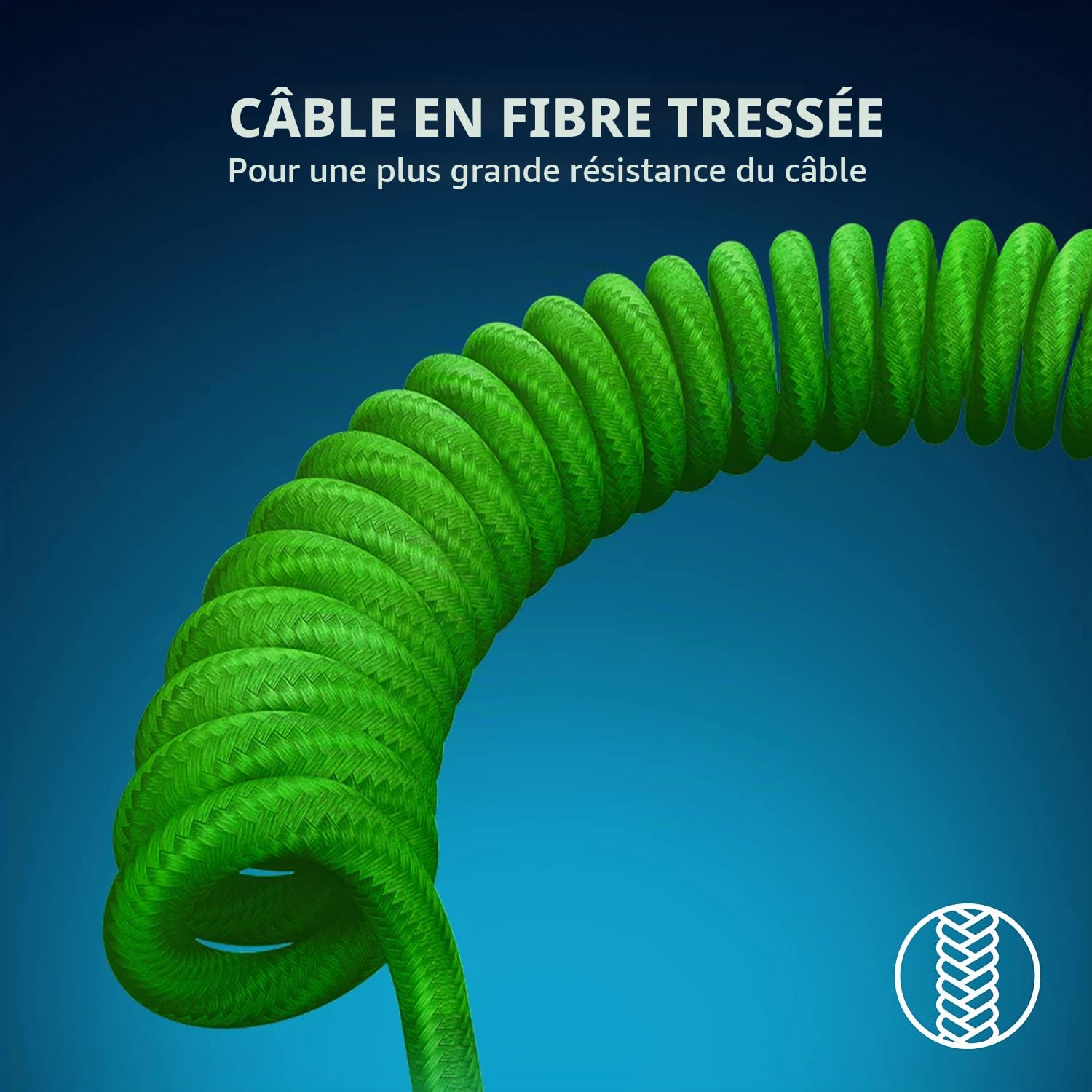 Razer Upgrade-Set avec capuchons de touches PBT + câble spiralé (120 touches PBT Doubleshot, câble USB-C vers USB-A, câble en fibre tressée) US Layout | Quartz