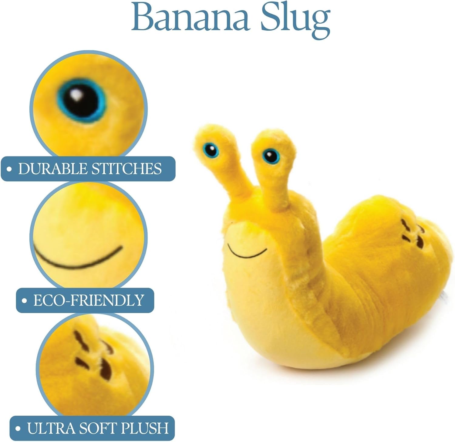 The Petting Zoo Banana Slug Stuffed Animal Plushie, Gifts for Kids, Wild Onez Wildlife Animals, Slug Plush Toy, 11 inches
