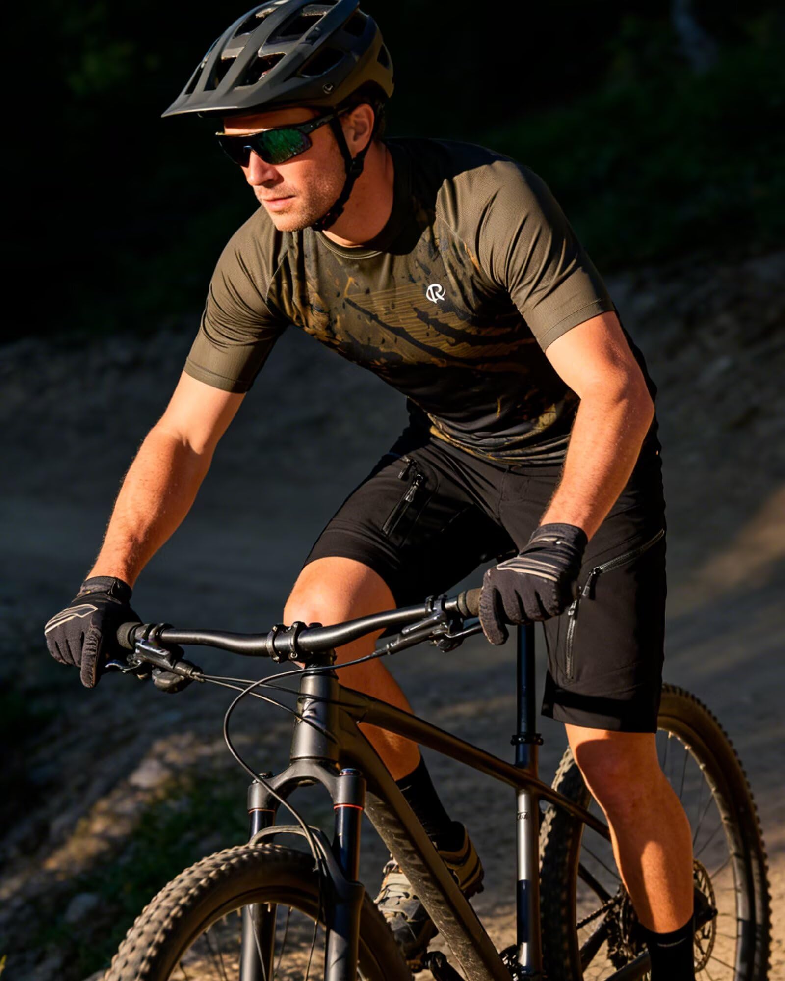 ROTTO Herren Mountainbike Trikot Kurzarm Radtrikot für MTB BMX Downhill Kurze Ärmel Schnell Dry