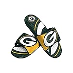 FOCO Green Bay Packers NFL Mens Colorblock Big Logo Gel Slides - L