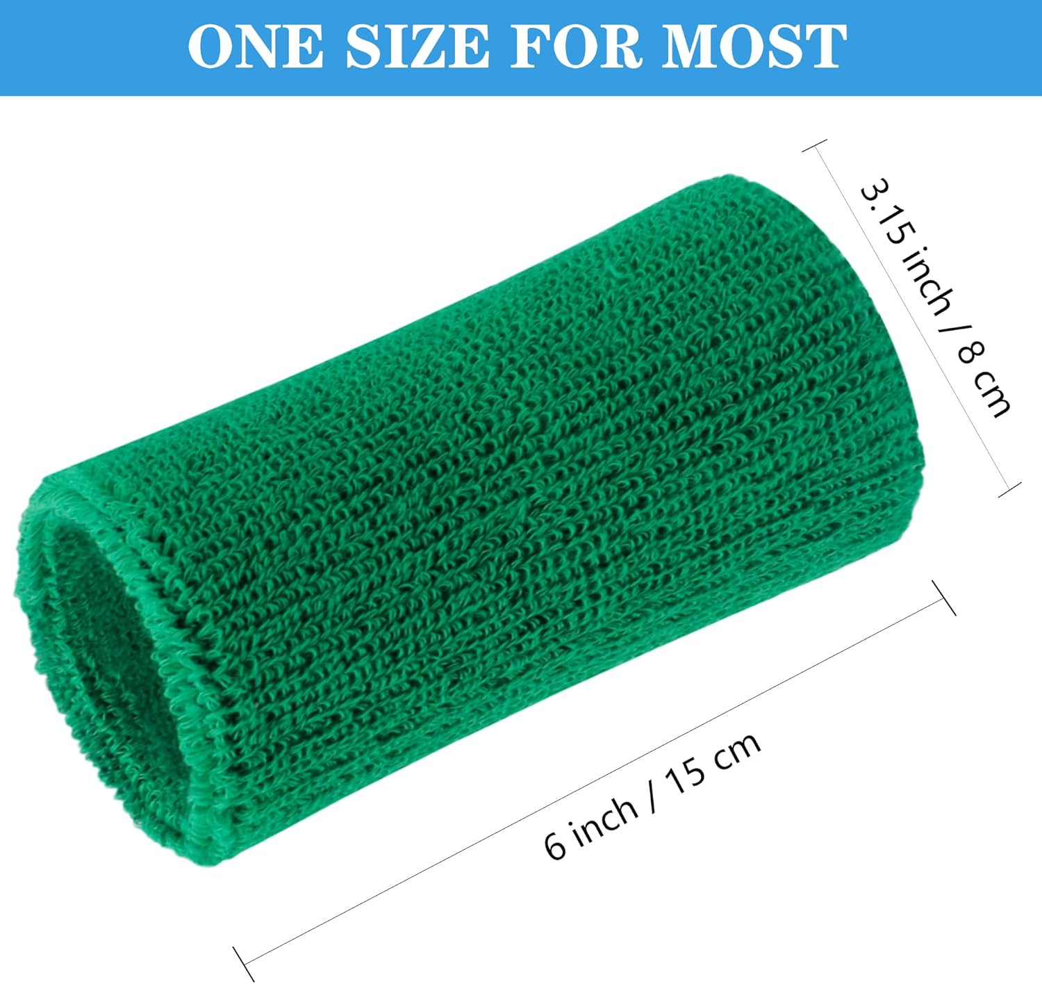 6 Inch Wrist Sweatbands Tennis Wrist Bands Absorbent Sweat Band for Men and Women Sport Long Wrist Bands, Breathable Cotton Athletic Sweatbands for Basketball, Workout, Running (4 Pack) - Image 2