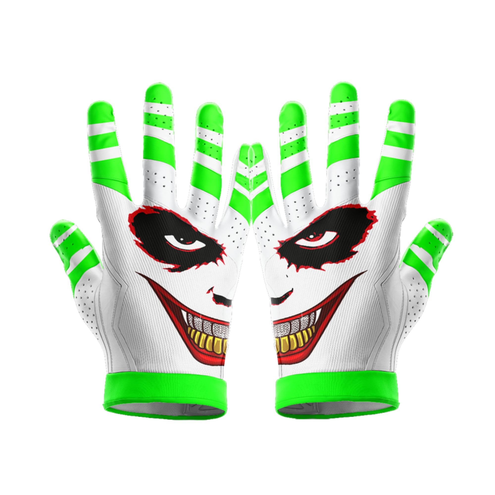 HIGHLIGHT FACTORY ATL HaHa “Clown Gold Grill”- Football Gloves for Youth and Adult - Ultra Grip Wide Receiver Gloves - Superior Support and Protection - Adult and Youth Sizes (Adult Small)