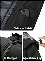 Vista 5 de SaphiRose - Impermeable largo con capucha para mujer