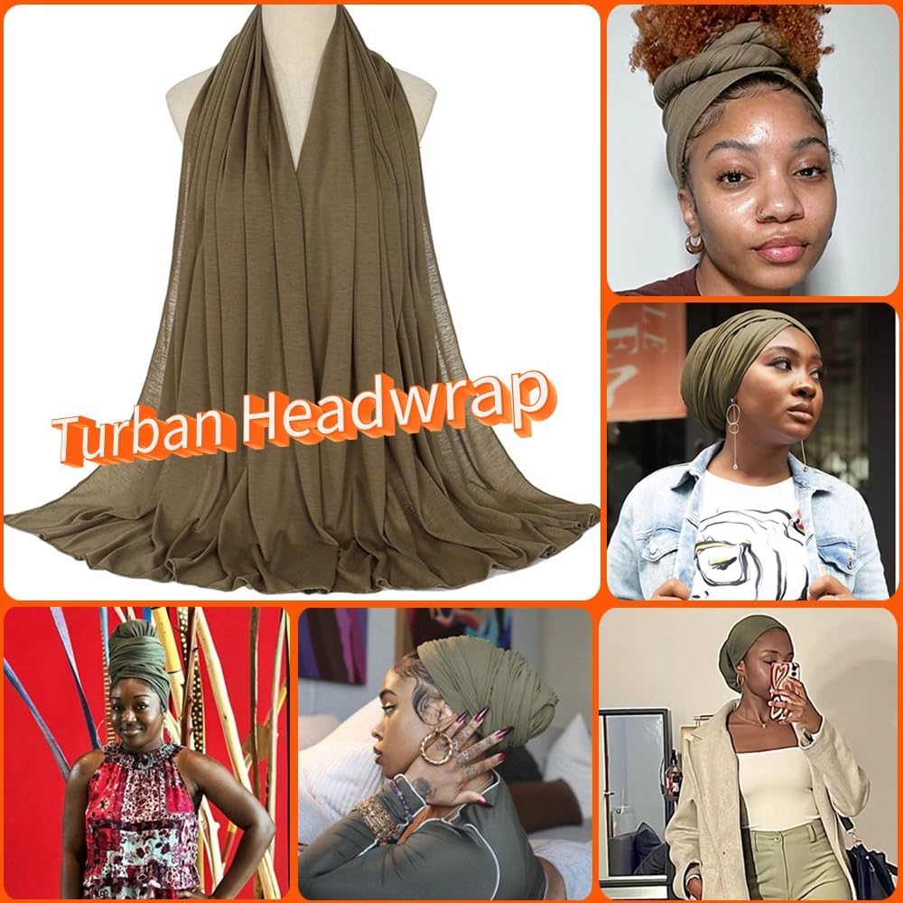 Head Wraps for Black Women Stretch Headwraps Large Hair Wraps Hijab Scarves for Muslim Head Scarf Turban Headbands - Image 3
