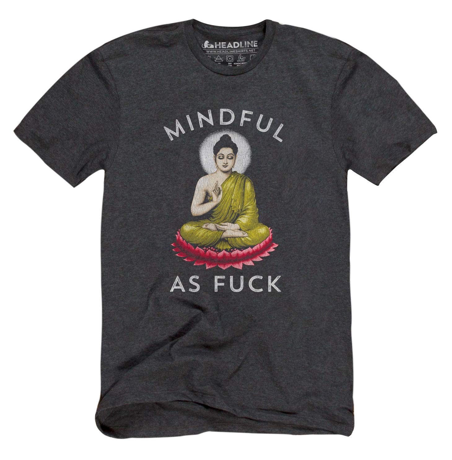 Mindful As F-k Funny Graphic Screen Printed Crewneck T-Shirt for Men