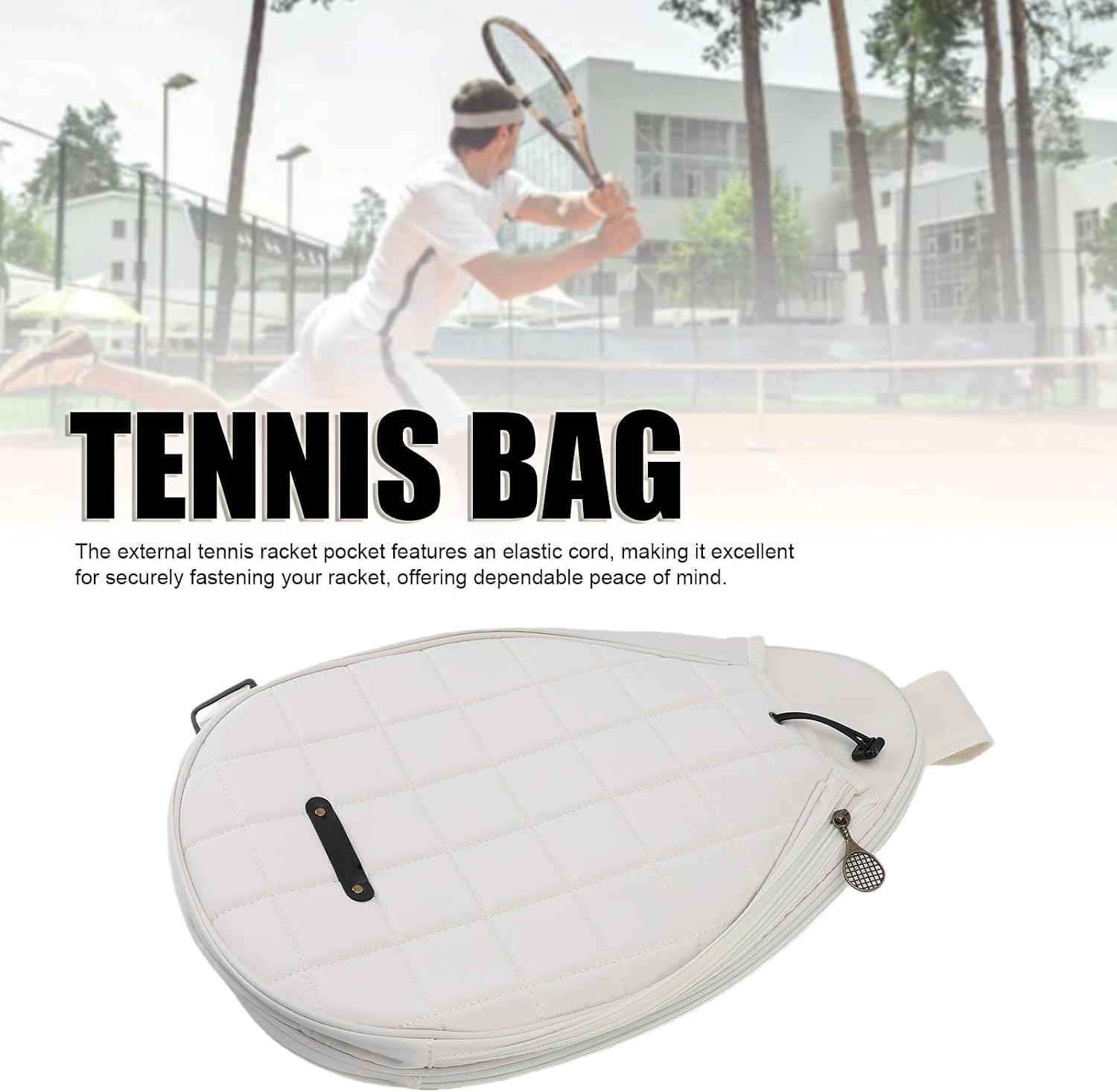 LICAEVEY Tennis Backpack Holds 1 Rackets for Men Women, 29x6x46cm, Polyester water proof Tennis Crossbody Sling Bag with Adjustable Detachable Shoulder Strap