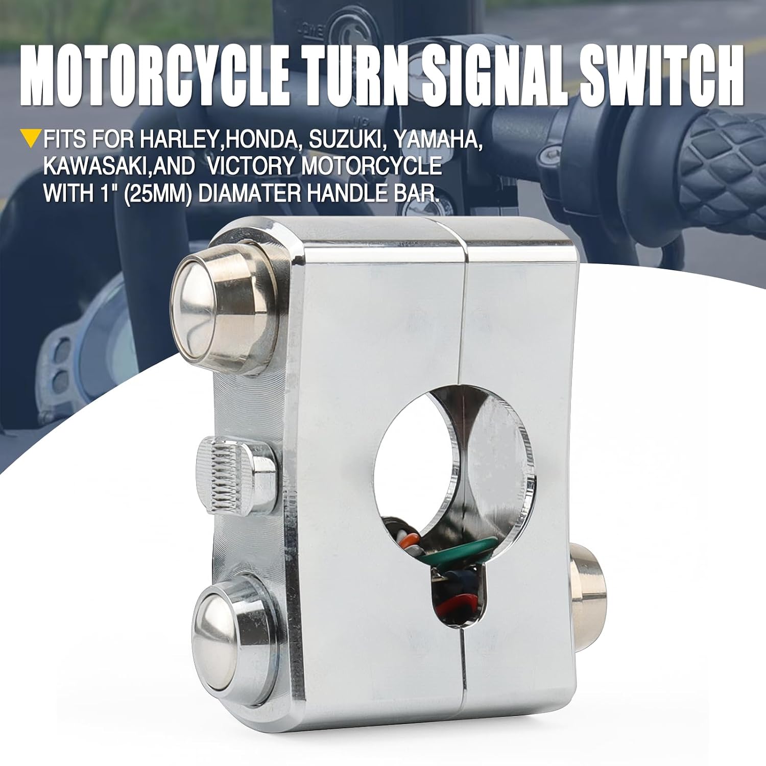 Universal Motorcycle Handlebar Switch 1" 25mm Turn Signal Switch Headlight Starter Horn Power Controls Custom Switches for Harley Honda Suzuki Yamaha Kawasaki Victory Cafe Racer Chopper Bobber