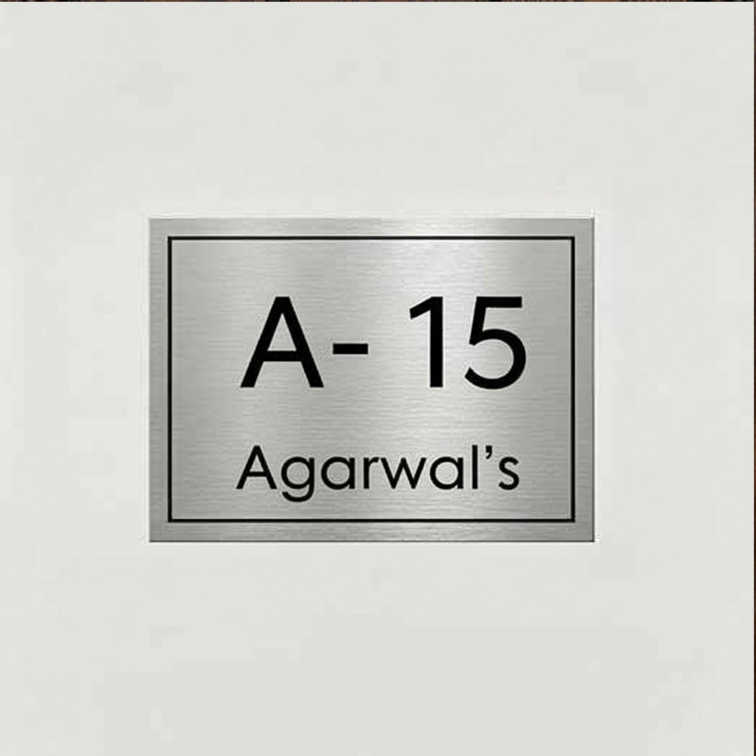 Customized Acrylic Name Plate for Home & Office | Personalized House Number Door Sign | Premium Silver Brushed Finish | Modern, Self-Adhesive (7 x 5 Inches) (2mm Gold) — Amazon image 10