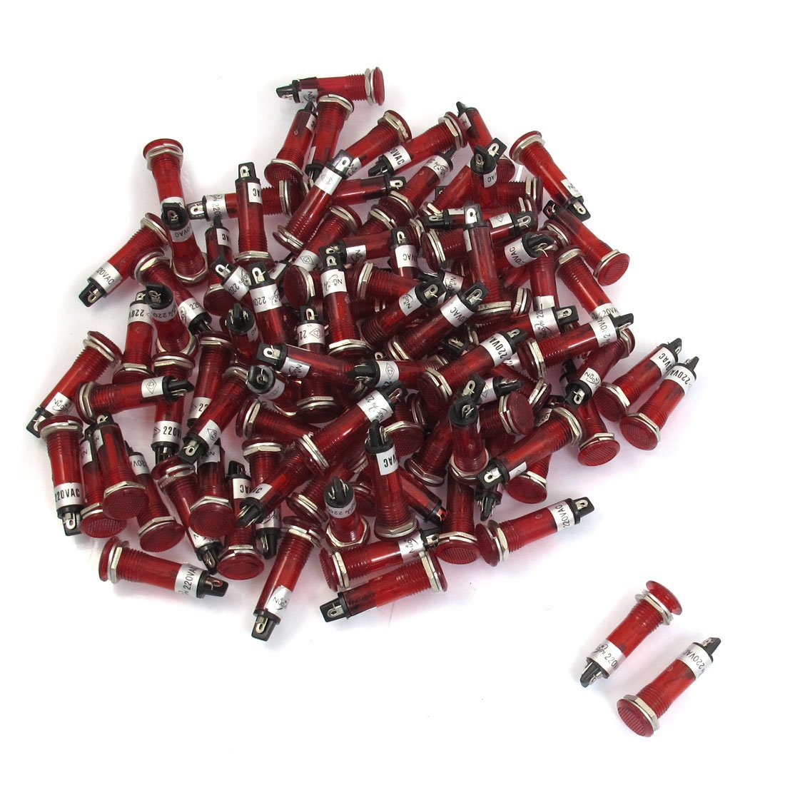 100 Pcs 9.5mm Hole AC suitablevoltageV Red Illuminated Pilot Signal Indicator Lamp (SN: 44a fa9 6aa d30 18b)-image-44