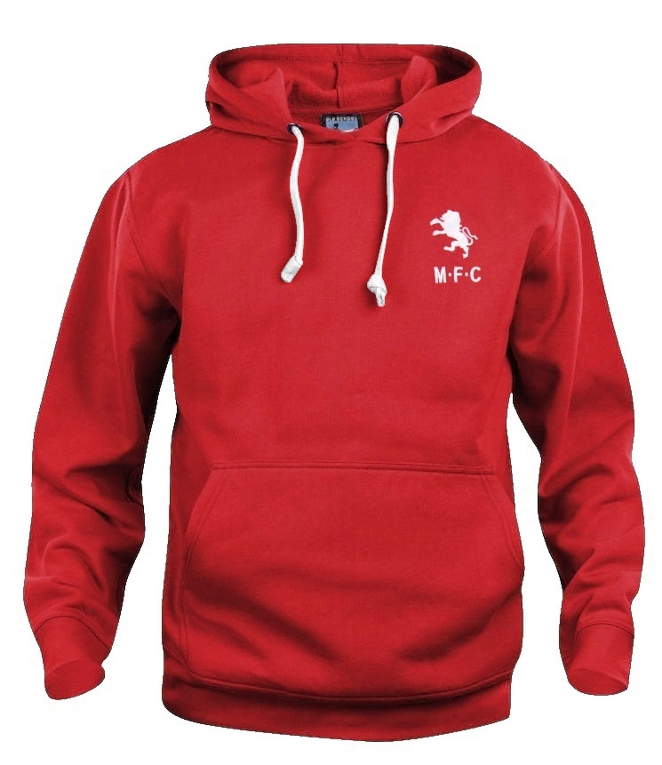 Old School Football Red Middlesbrough 1970S Retro Football Hoodie Embroide Logo (M)