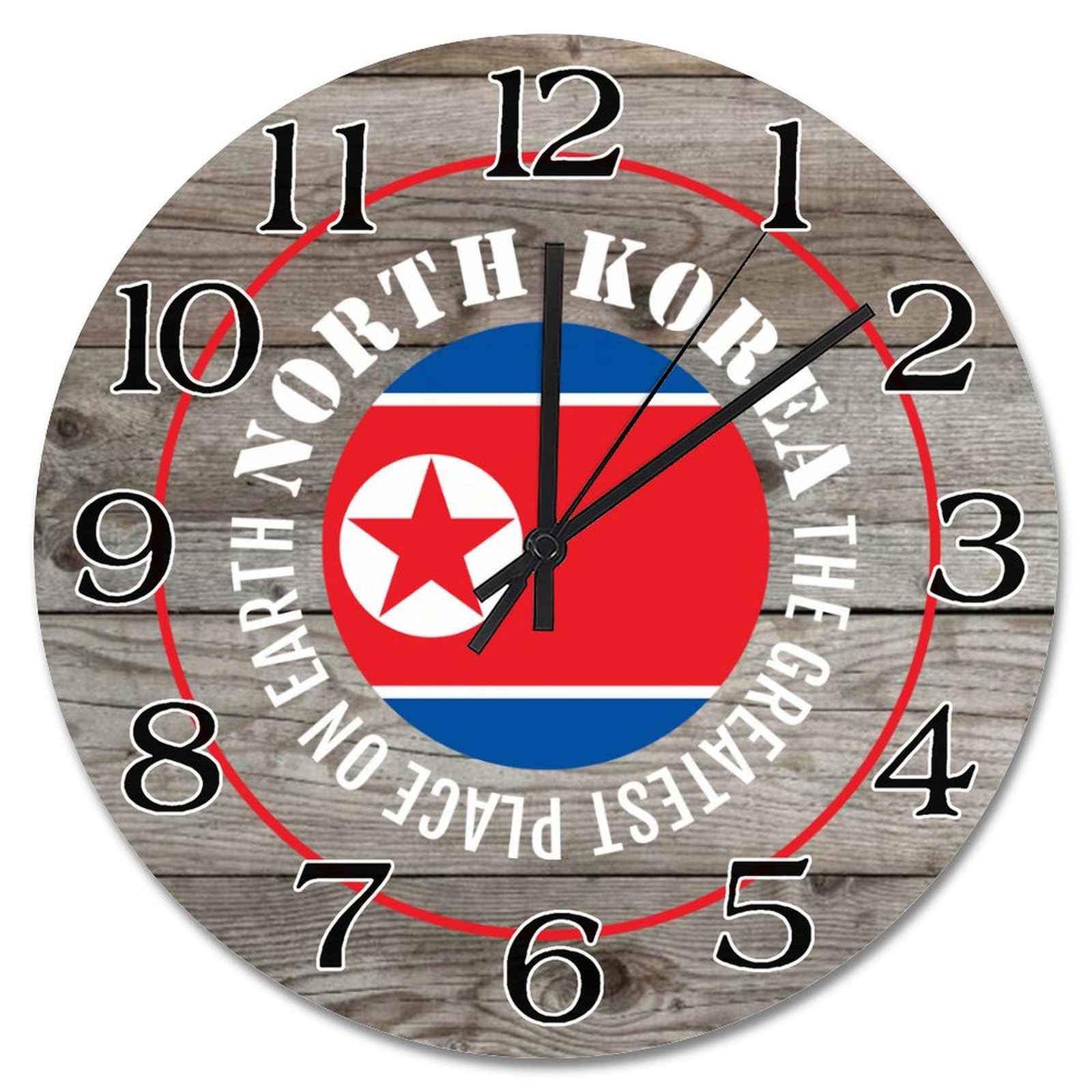Horloge murale Corée du Nord idée cadeau insolite 38cm