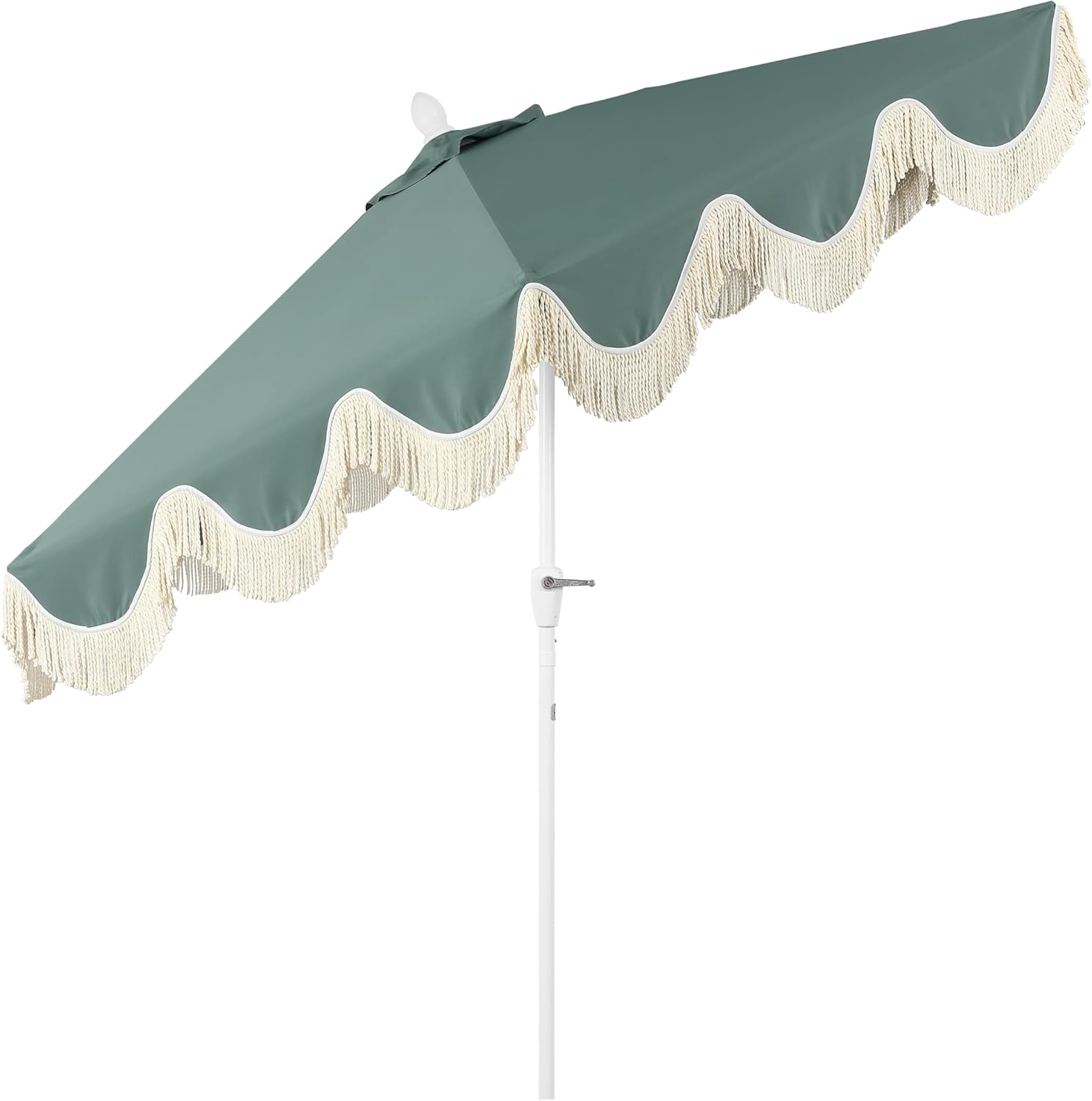 JONATHAN Y UMB1001 Collins 9 ft. Classic Cottage Tassel Market Patio Umbrella with Auto-Tilt, Crank, Wind Vent and UV Protection - Image 6