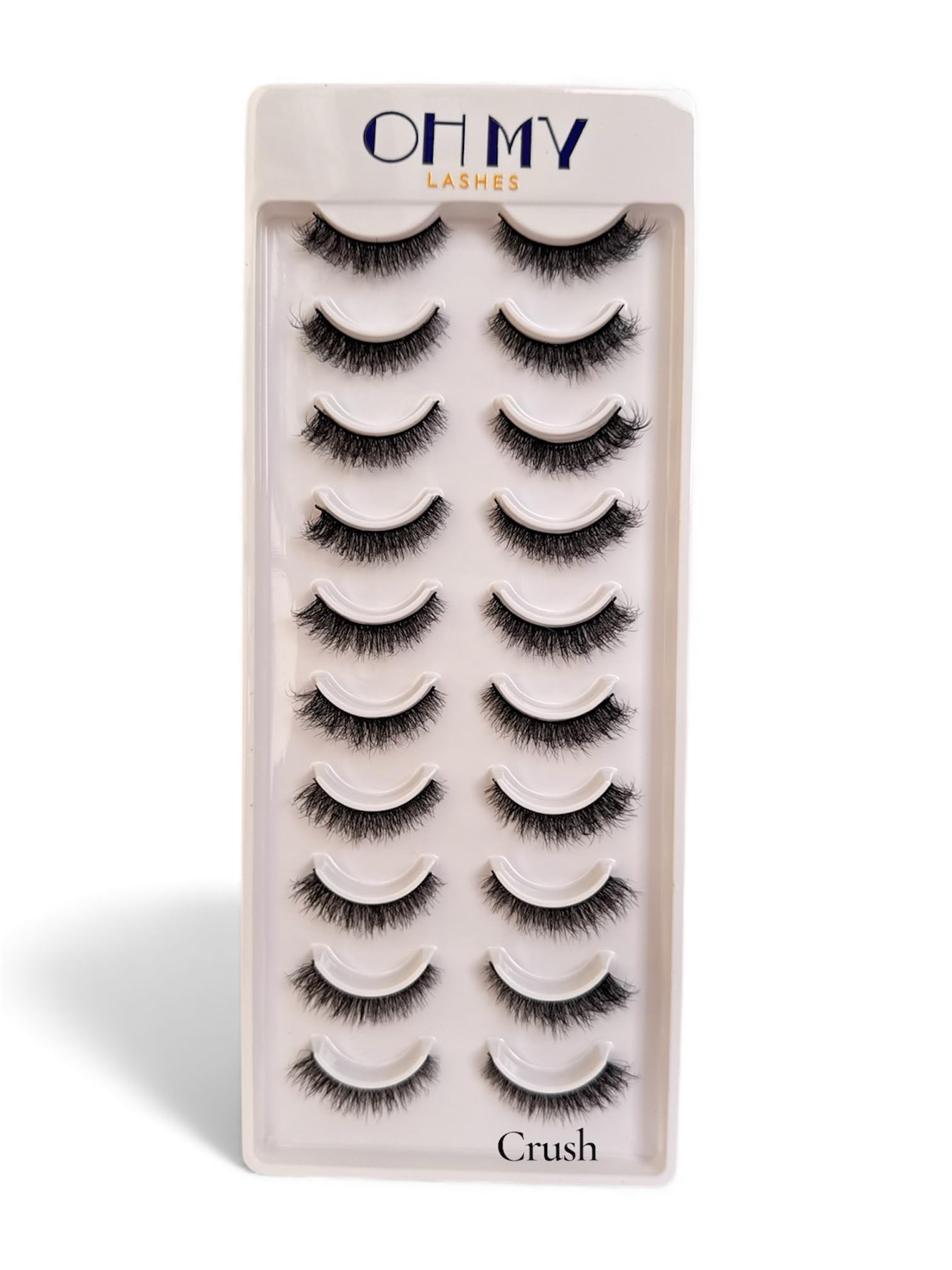 False Eyelashes for Women, 3D Faux Mink Fibers, C-Curl Strip Lashes (Pack of 10 Pair) (crush)-image-26