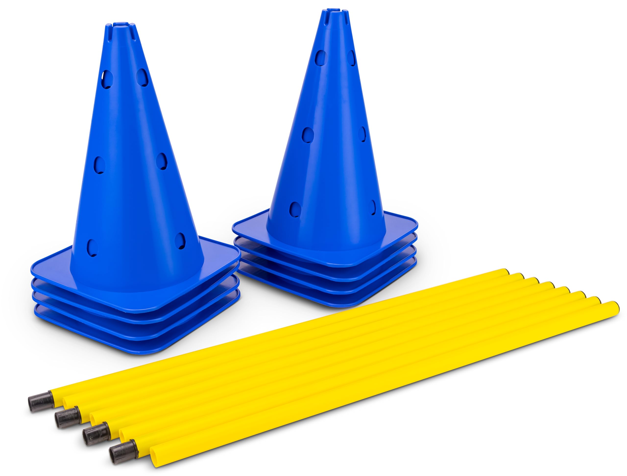HAEST Steckhürdenset - Agility Set Hunde - Cavaletti für Pferde & Hunde - 12-Teilige - Fußball Trainingszubehör - Hindernisse Hobby Horsing