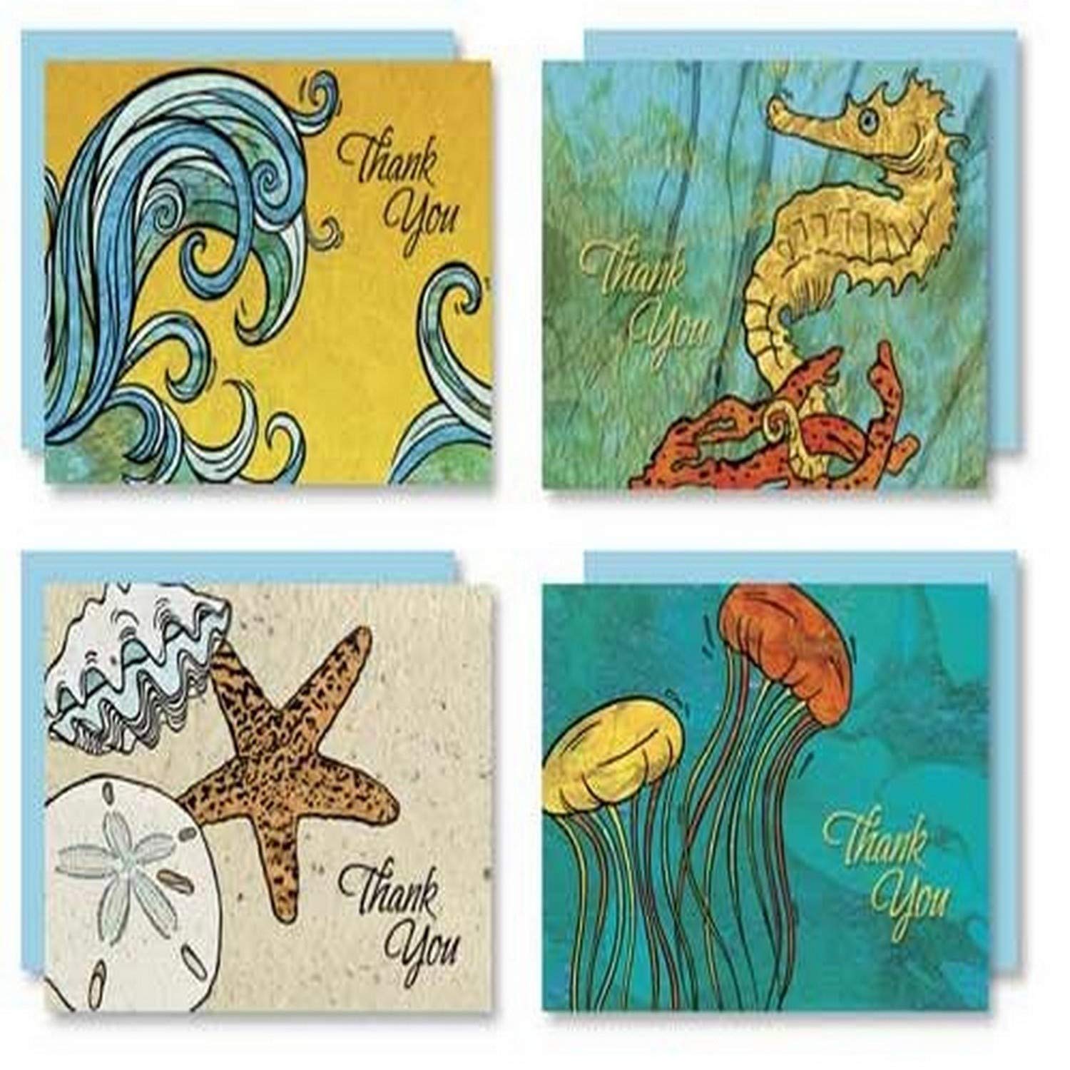Karen Foster Design Boxed Thank You Cards, Ocean Escapade