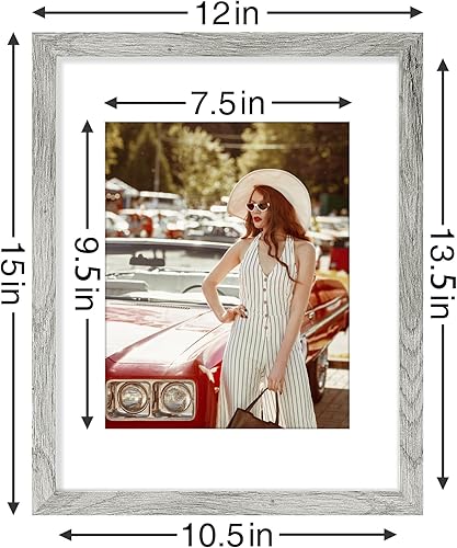 Vista 928 de Vittanly - Juego de 9 portarretratos, plexiglás resistente a rupturas, exhibe fotos de 12 x 12 pulgadas o, con paspartú, de 8 x 8 pulgadas, marcos