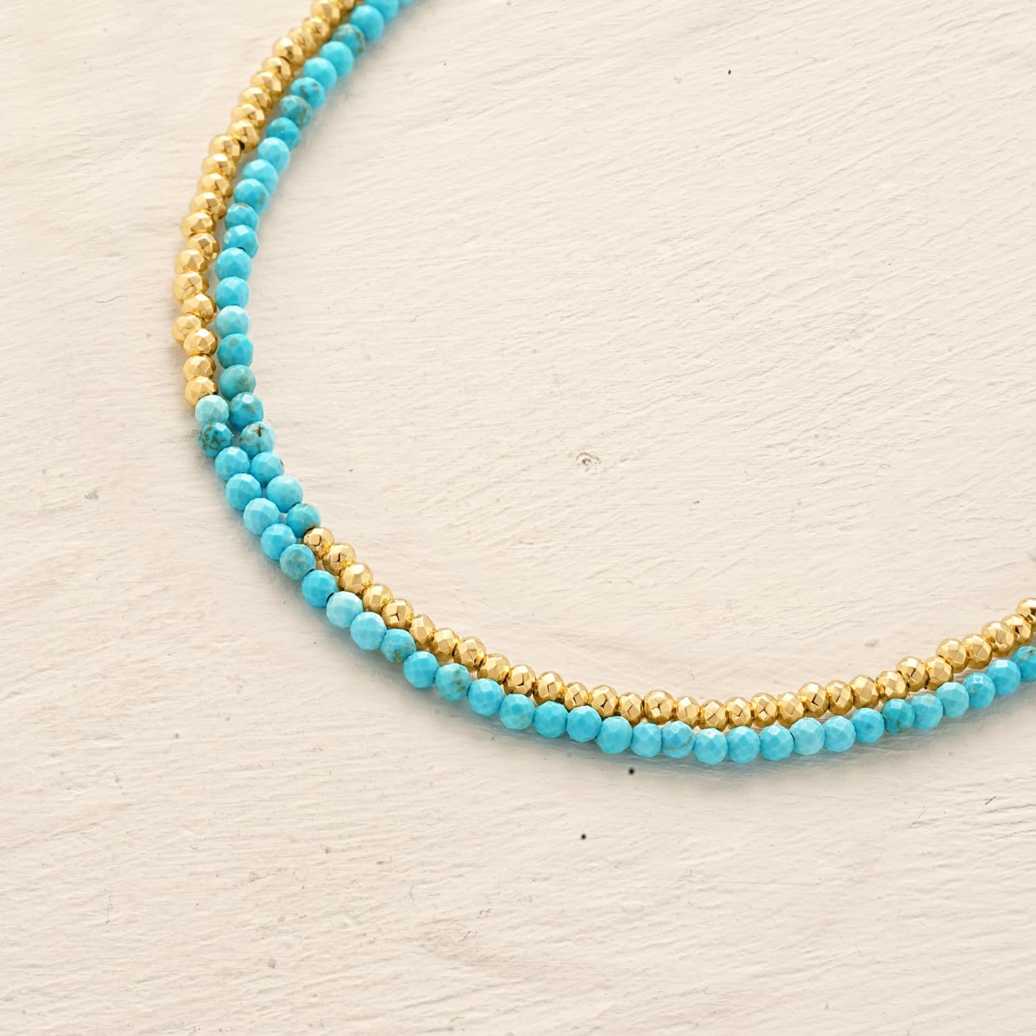 MYEARS Women Beaded Bracelet Gold Double Layer Gemstone 14K Simple Dainty Handmade Chain Everyday Boho Beach Jewelry - Image 4