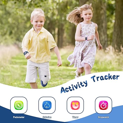 Miniatura 6 de Reloj inteligente para niños con 24 juegos de rompecabezas, pantalla táctil HD, cámara, reproductor de música, podómetro, despertador, calculadora,