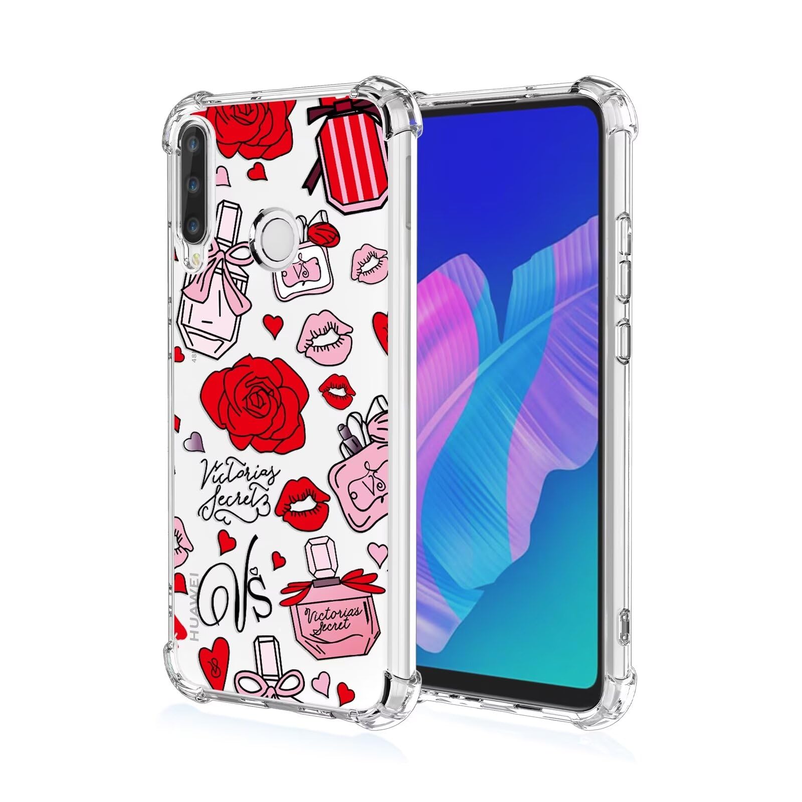 Jeelar for Huawei P30 Lite Case,Drop Protection Bumper Cute Cartoon Pattern Suitable for Girls Phone Case-A82