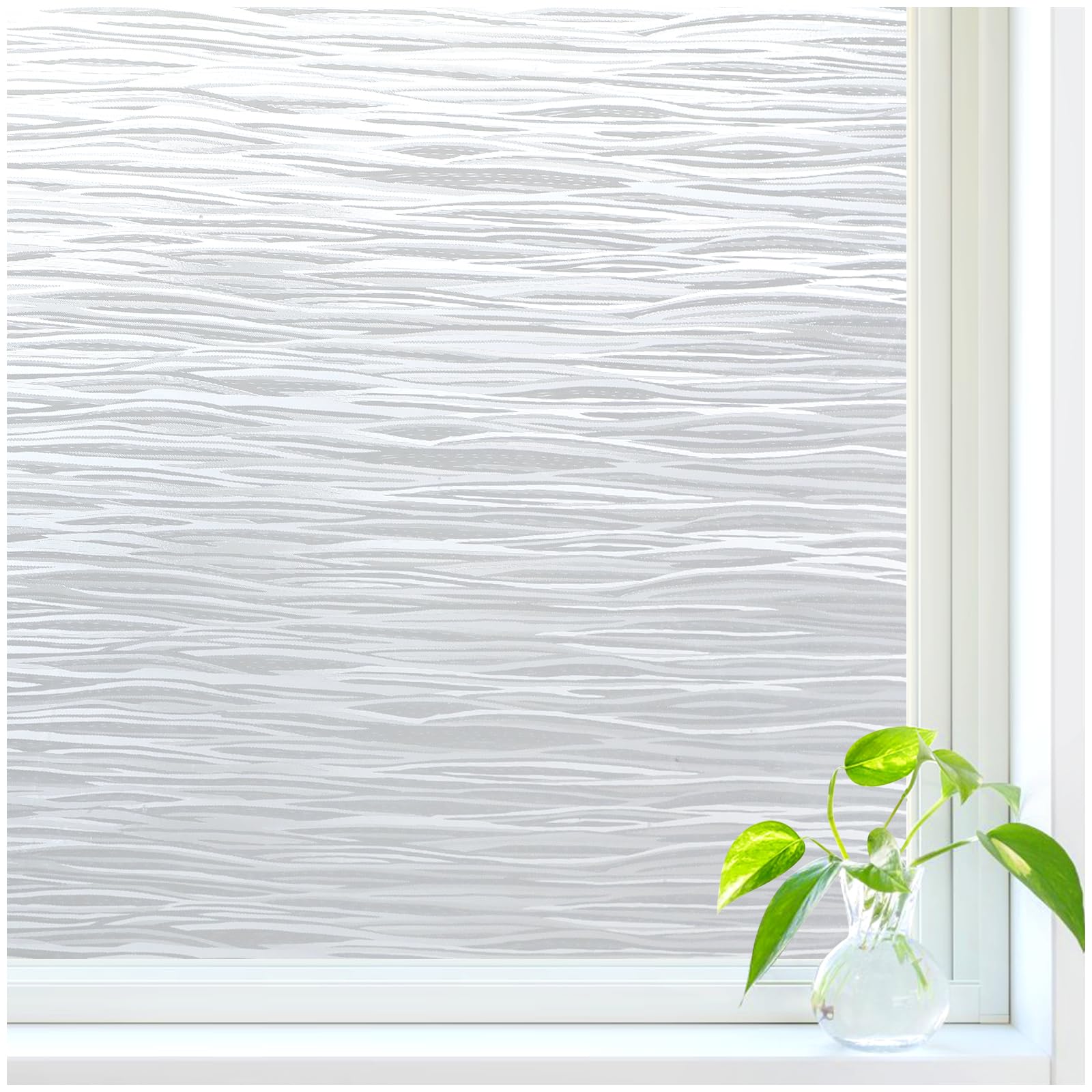 DOWELL Window Privacy Film, Frosted Glass Privacy Window Film, Static Cling Vinyl Clings, UV Blocking Heat Control Glass Covering, Removable