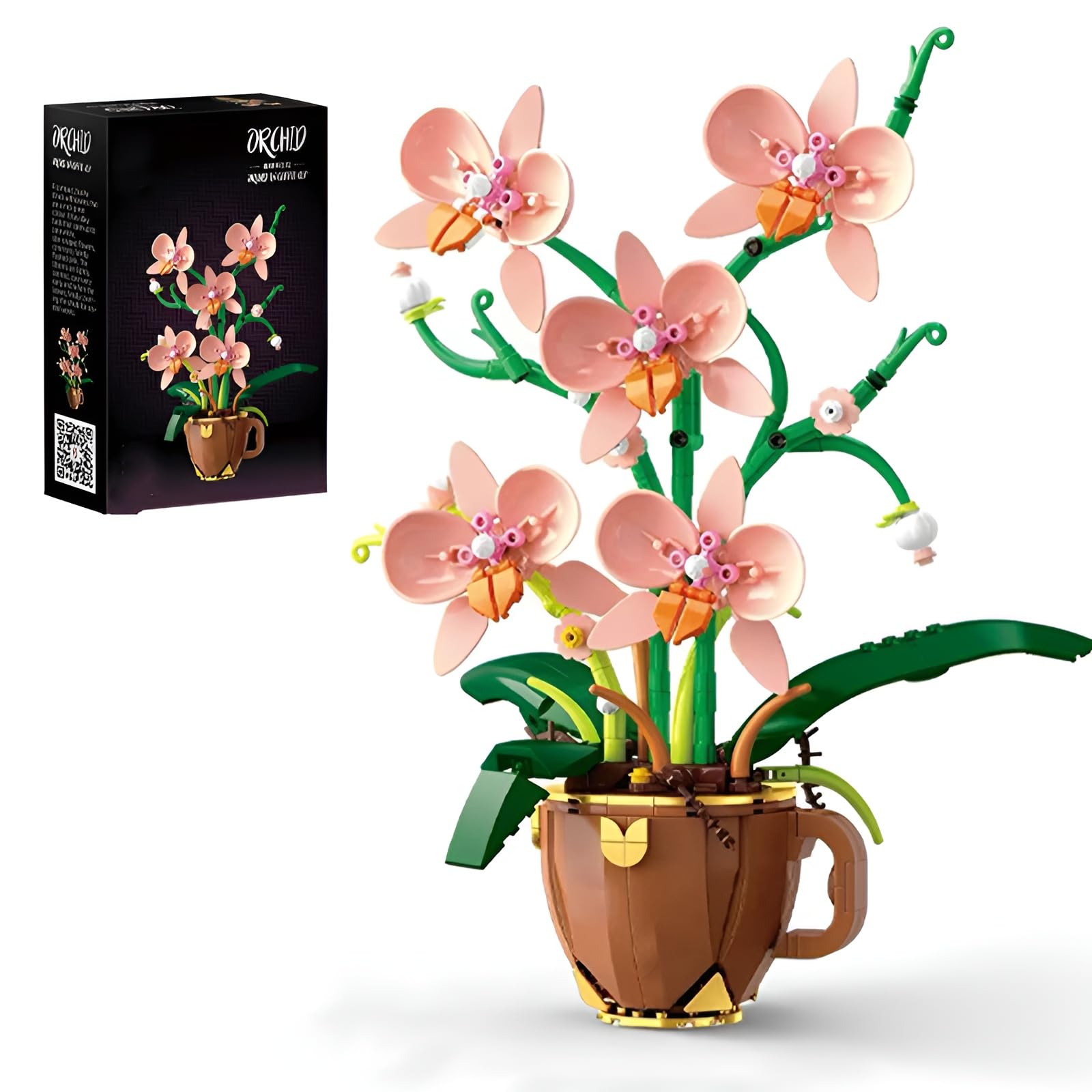 Orchid Building Kit Coffee Cup Flower Bouquet DIY Home Decor Gift for Women — image 1