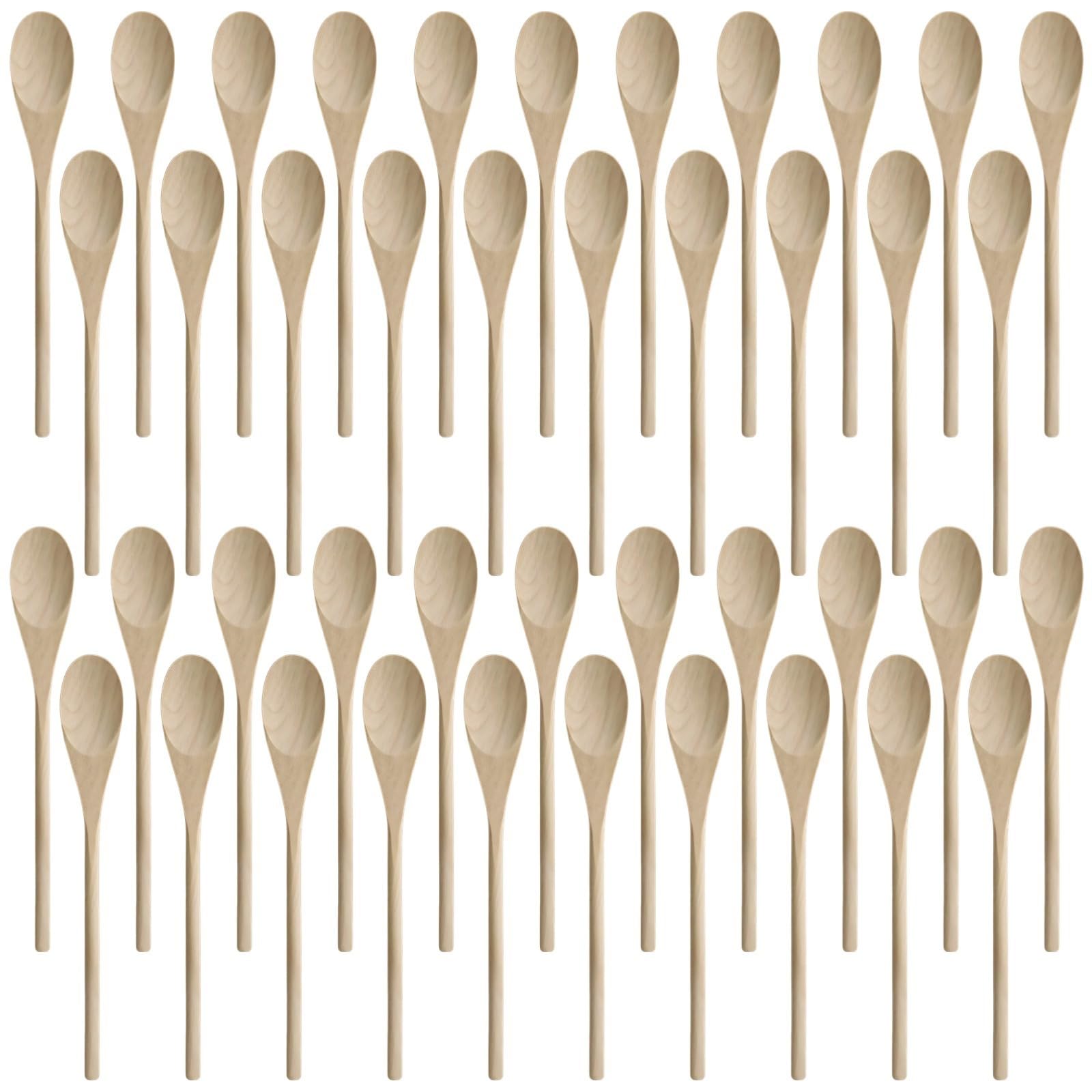 Holzlöffel für die Küche, 30,5 cm langer Griff, Bastel- und Backlöffel, Ahornholz, 50 Stück