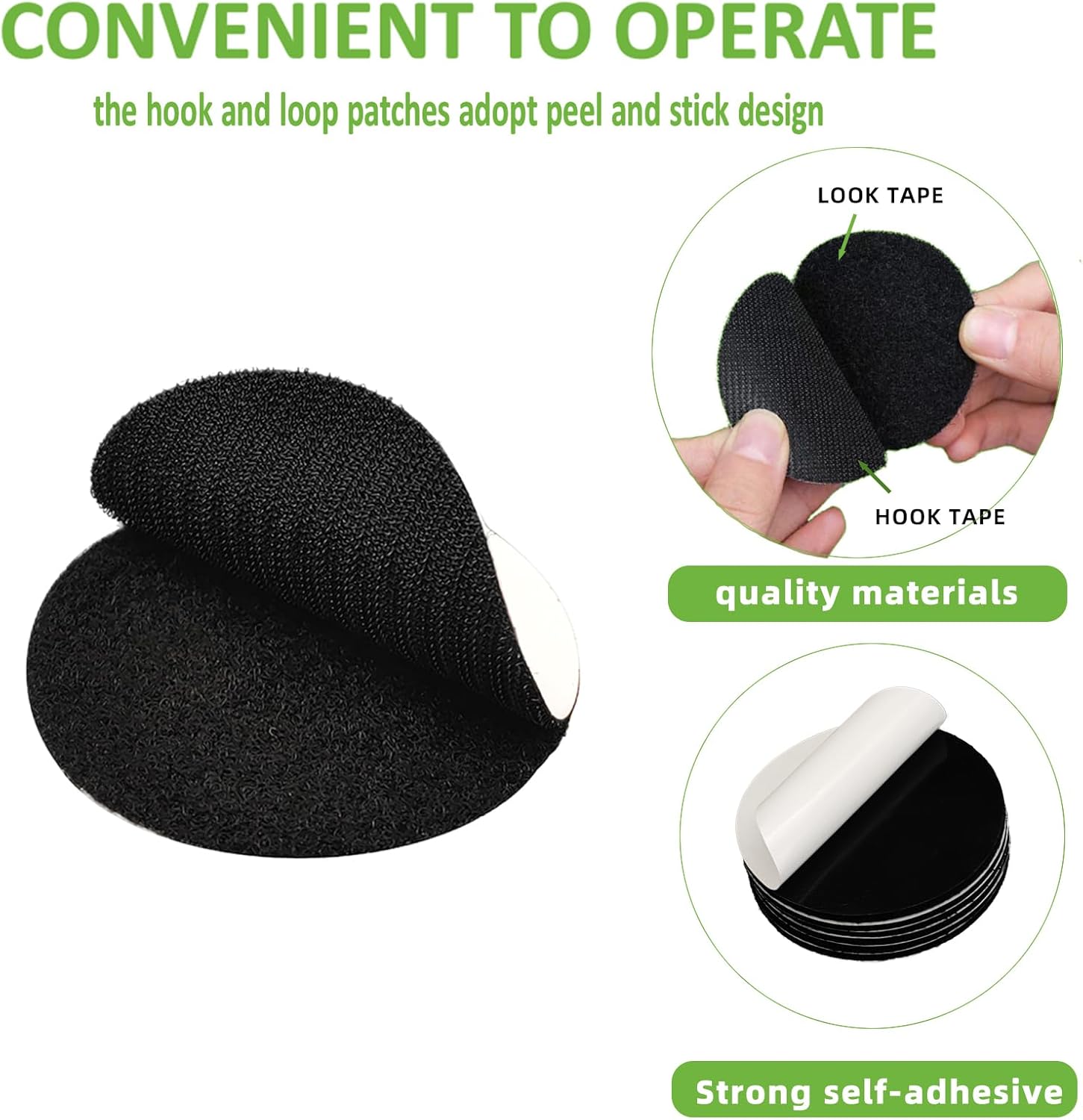 12 Sets 3.15 Inch Round Self Adhesive Hook and Loop Tape-Industrial Grade Strong Adhesive Dot Double-Sided Tape Can Be Used for Home, Car, Office Wall Decoration Or Carpets - Image 3