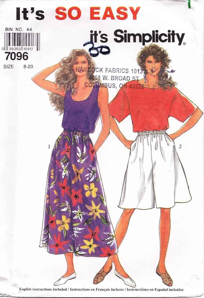 Amazon.com: Simplicity 7096 Sewing Pattern Misses Pullover