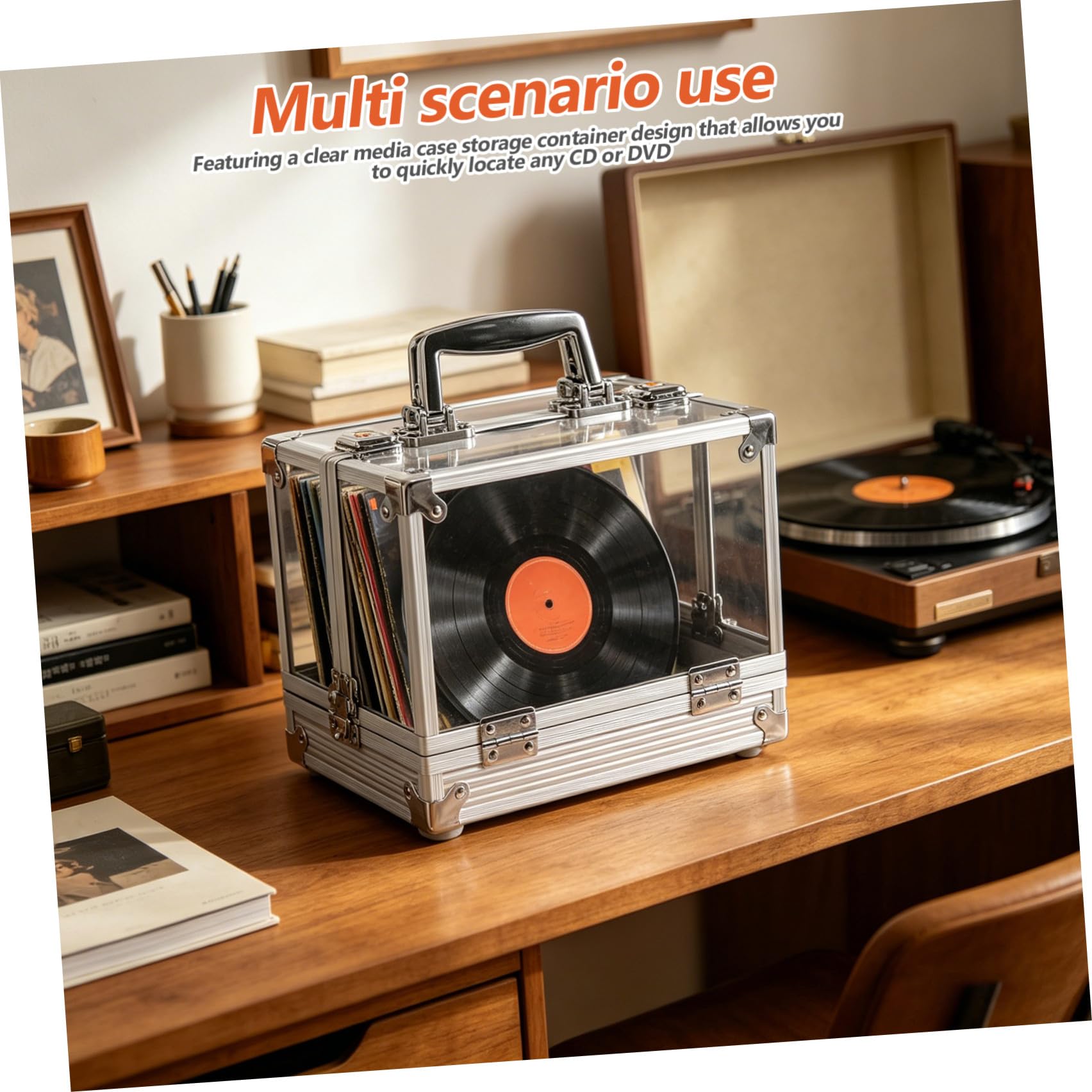 ABOOFAN Scatola Porta Dischi in Vinile Trasparente per Casa Contenitore Grande per CD Dvd e Album Custodia Organizzativa Resistente e Capiente