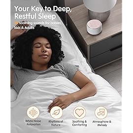 FamiSym Portable Sound Machine for Babies Kids Sleeping - Rechargeable, 7 Colors Night Light, 34 Soothing Sounds, Baby Sleep Soother, Lullaby White Noise Machine, Shush, Baby Shower, Registry Gift
