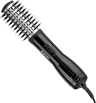 BaByliss Flawless Volume Hot Air Brush - Dry and Style in One, Titanium-Ceramic 38mm Barrel for Smoothness, Ionic Frizz-Control, Black, 2764U
