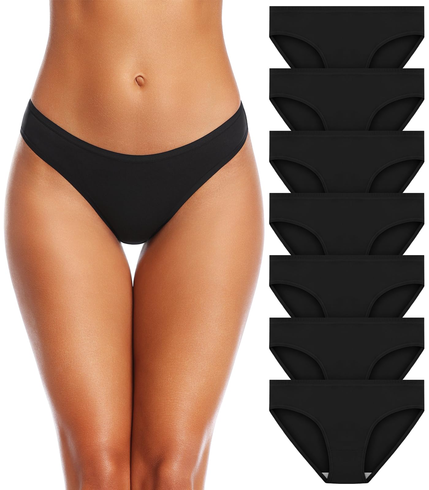 SIMIYA Culotte Femme Coton Slip à Taille Basse Doux Culottes pour Femme Culottes et Slips Lot de 7 10