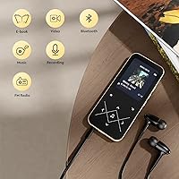 Vista 8 de AGPTEK - Reproductor MP3 de 64 GB con Bluetooth 5.3, pantalla de 2.4 pulgadas, reproductor de música portátil con altavoz, radio FM, grabadora