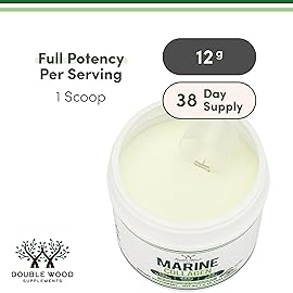 Double Wood Supplements Marine Collagen Powder (1 LB / 16 OZ of Quick Dissolve Marine Collagen Peptides) Wildcaught, Unflavored, Micronized - Scoop Included, No Fillers (38 Servings of 12 Grams Each)