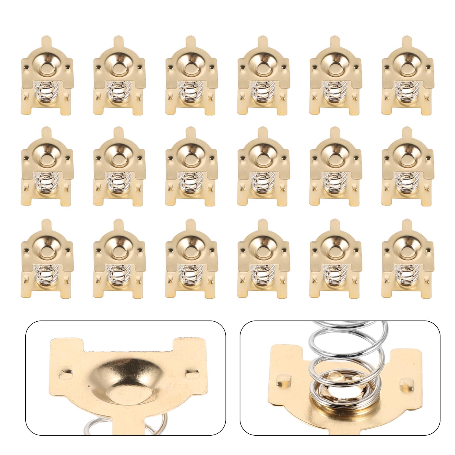SOIMISS Juego de 100 Placas de Resorte Metálicas de Contacto para Batería 18650, Conector Niquelado para Portapilas, Accesorio Electrónico Compatible Controles Remotos y
