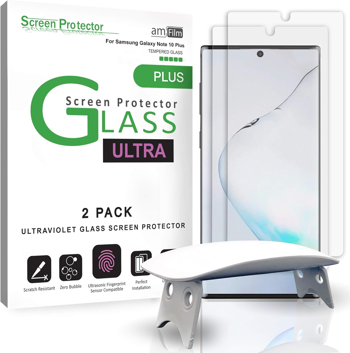 Protetor de Tela de Vidro Temperado para Galaxy Note 10 Plus com