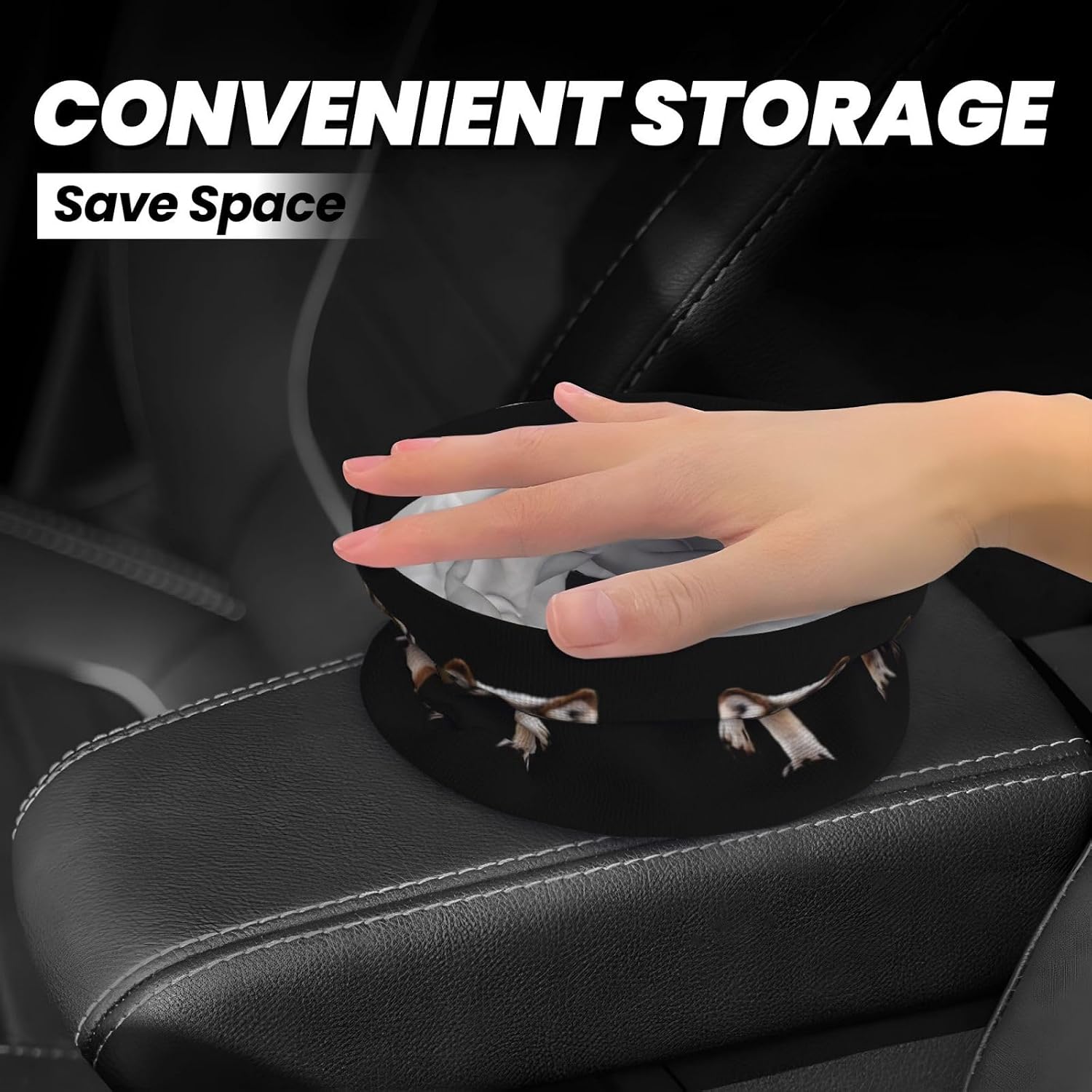 Wolf Pack Portable car Trash can, Practical car Storage Bucket, Practical, Convenient and Foldable, a Must-Have for Cars. image 4