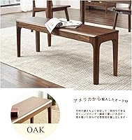 Vista 7 de Banco de comedor, banco de madera de roble macizo, mesa de comedor para interiores, hogar, dormitorio, extremo de cama, restaurante, muebles