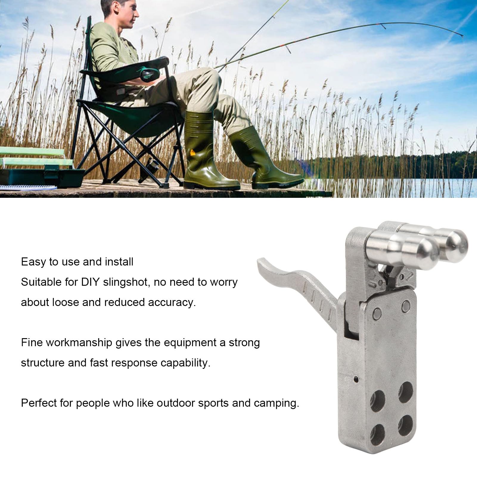 Slingshot Catapult Trigger, Acciaio Inossidabile Potente Forza capacità di Risposta Rapida Dispositivo di Rilascio della Fionda per attività all'aperto con Fionda Fai da Te