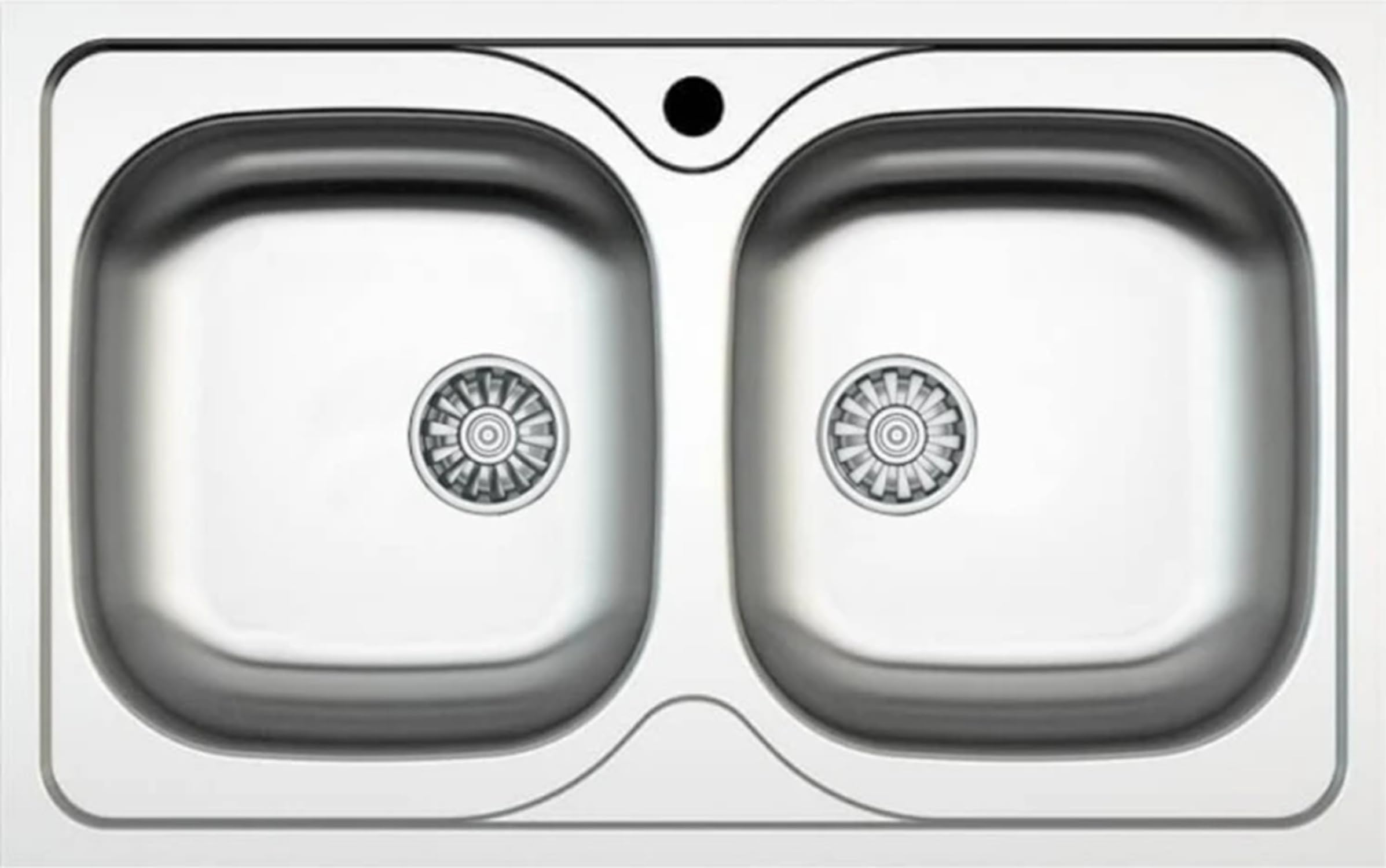 Lavello Cucina 2 Vasche, 86 x 50, Acciaio Inox