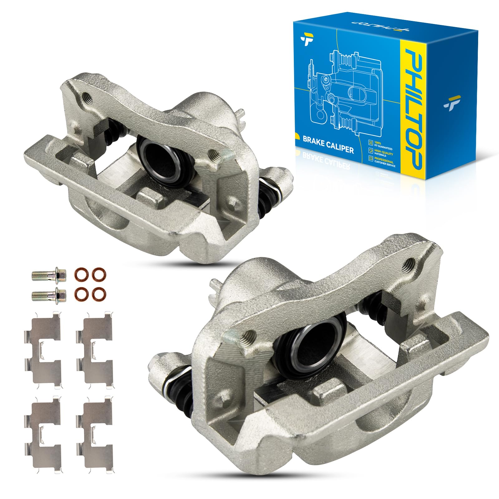 PHILTOP Brake Caliper Rear Compatible with 2006-2008 Hyundai Sonata, 2005-2010 Kia Sportage, 2005-2009 Hyundai Tucson, 2006-2010 Kia Optima, 19-B3100, 19-B3101