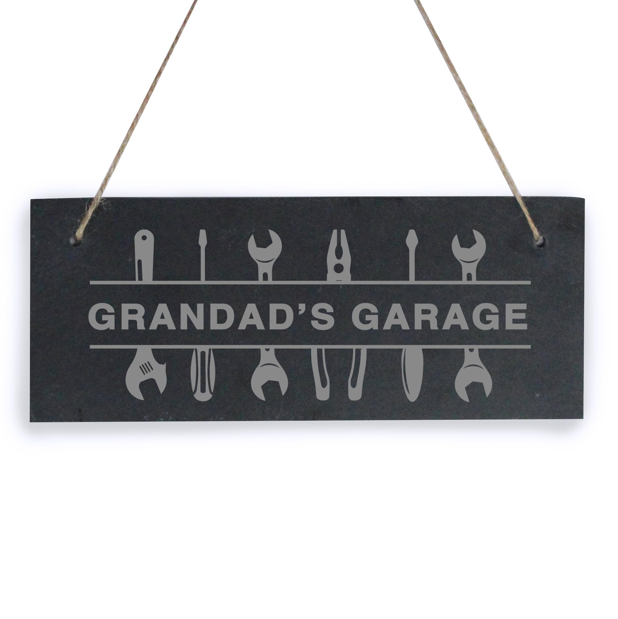 eBuyGB Grandad’s Garage Sign, Grandad Father’s Day Gift, DIY Lover Gift, Hanging Slate Workshop Plaque, Car Enthusiast, Grandad Birthday Gift