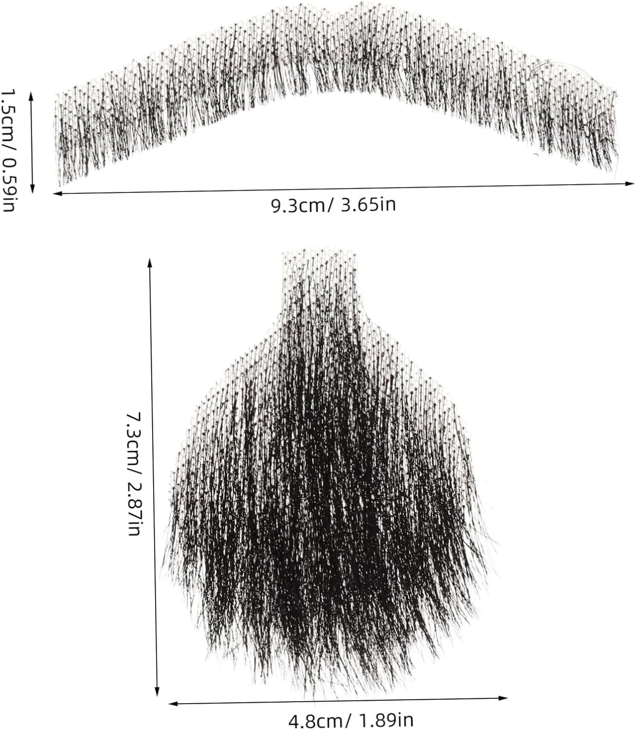 Homoyoyo Realistic Human Hair Beard and Mustache for Performers Black