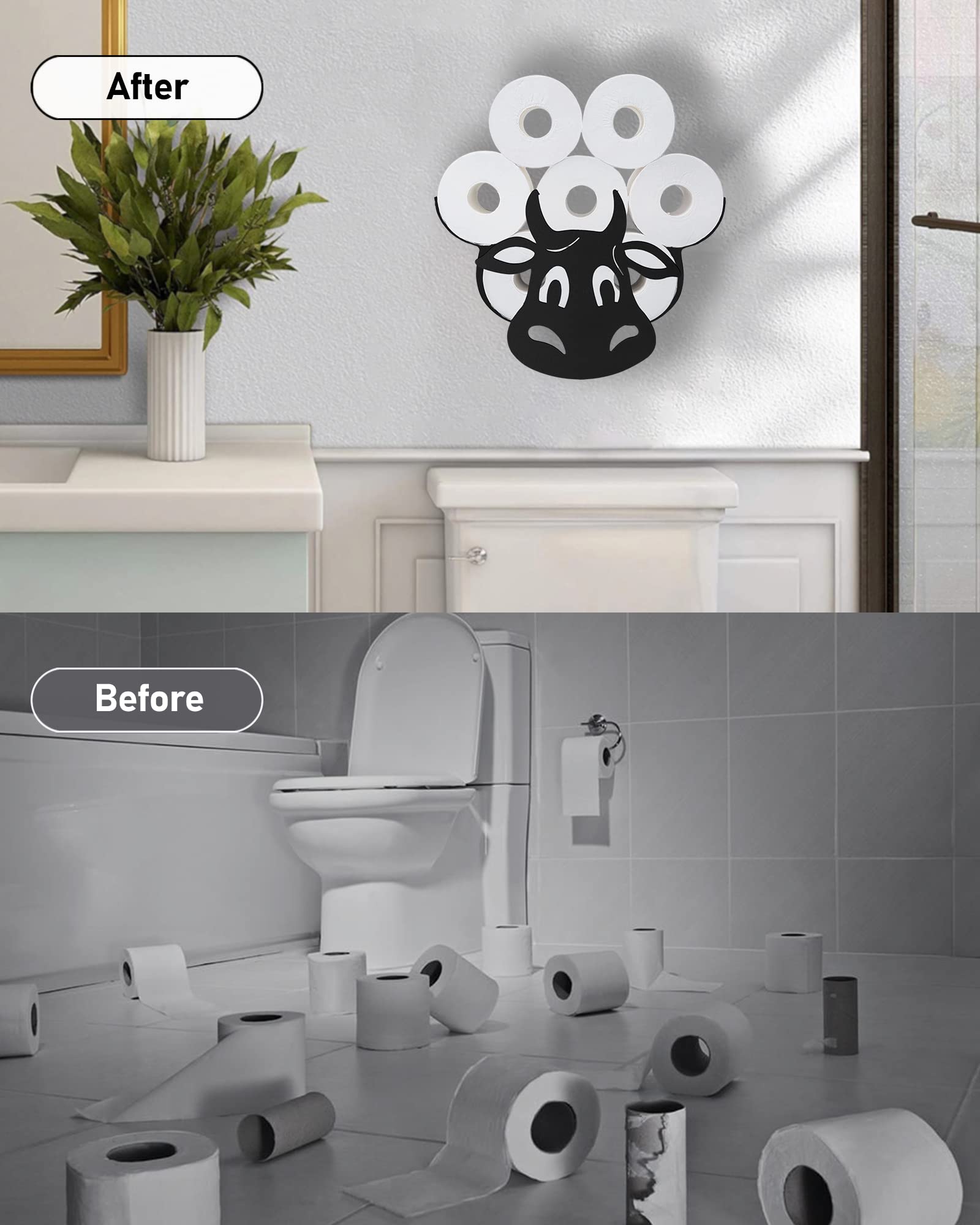 Amazon.co.jp: 牛 トイレットペーパーホルダー 装飾 バスルーム 動物