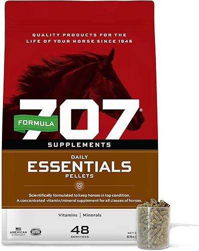 Formula 707 Daily Essentials Suplemento equino, bolsa de 6 libras, vitaminas y minerales completos para una salud y condición superior en caballos