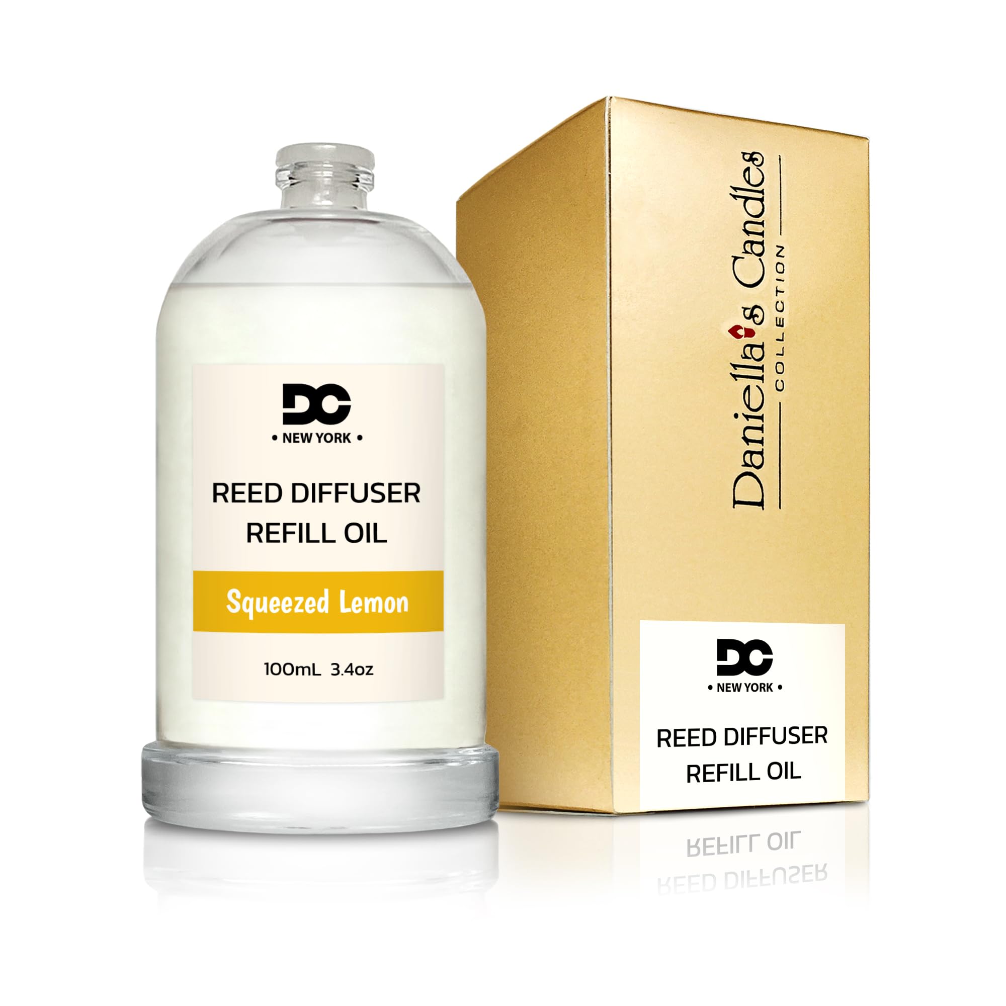 Daniella's Candles Fresh Squeezed Lemon Reed Diffuser Refill Oil, 3.4oz/100ml, Premium Fragrance Oil, Home Fragrance, Oil for Reed Diffuser