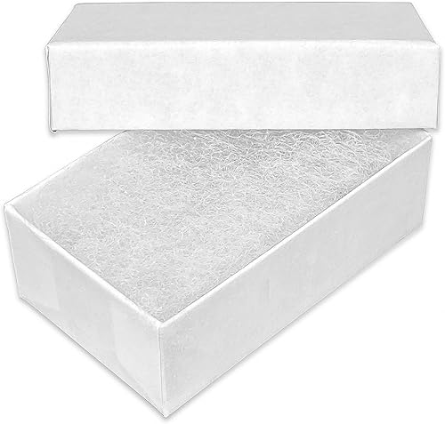 Miniatura 10 de TheDisplayGuys - Paquete de 25 cajas de cartón rellenas de algodón #33 para joyas, color blanco mate (3.5 x 3.5 x 1.0 pulgadas), para envío o